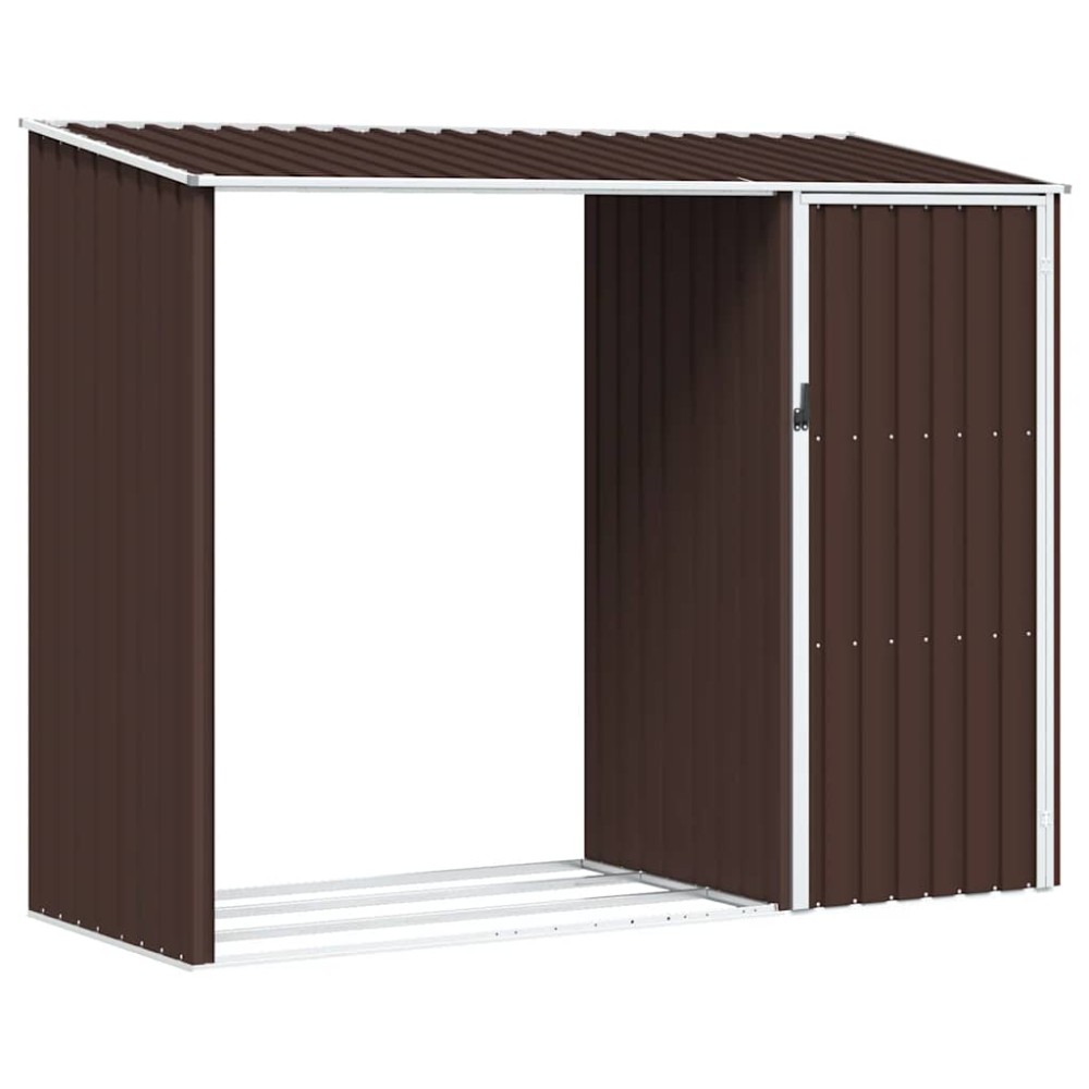 vidaXL Υπόστεγο Ξύλων/Αποθήκη Κήπου Καφέ 245x98x159 εκ. Γαλβ. Ατσάλι