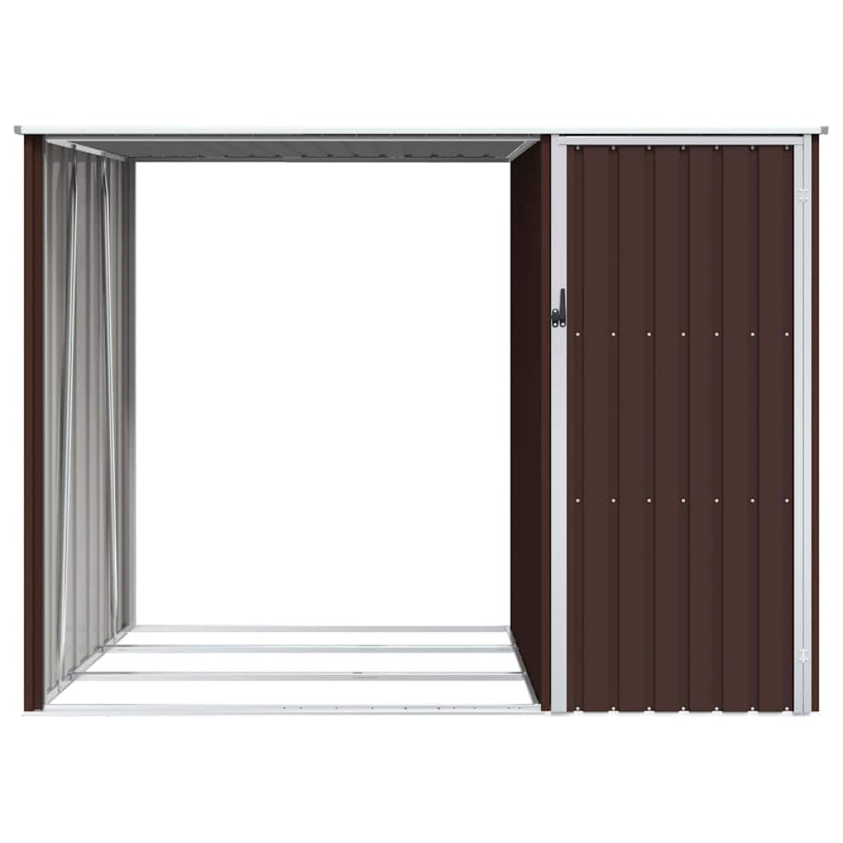 vidaXL Υπόστεγο Ξύλων/Αποθήκη Κήπου Καφέ 245x98x159 εκ. Γαλβ. Ατσάλι