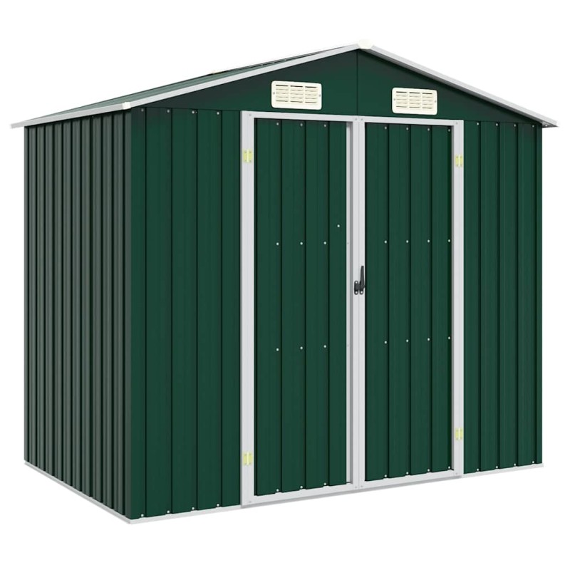 vidaXL Αποθήκη Κήπου Πράσινη 205 x 129 x 183 εκ. Γαλβανισμένο Ατσάλι