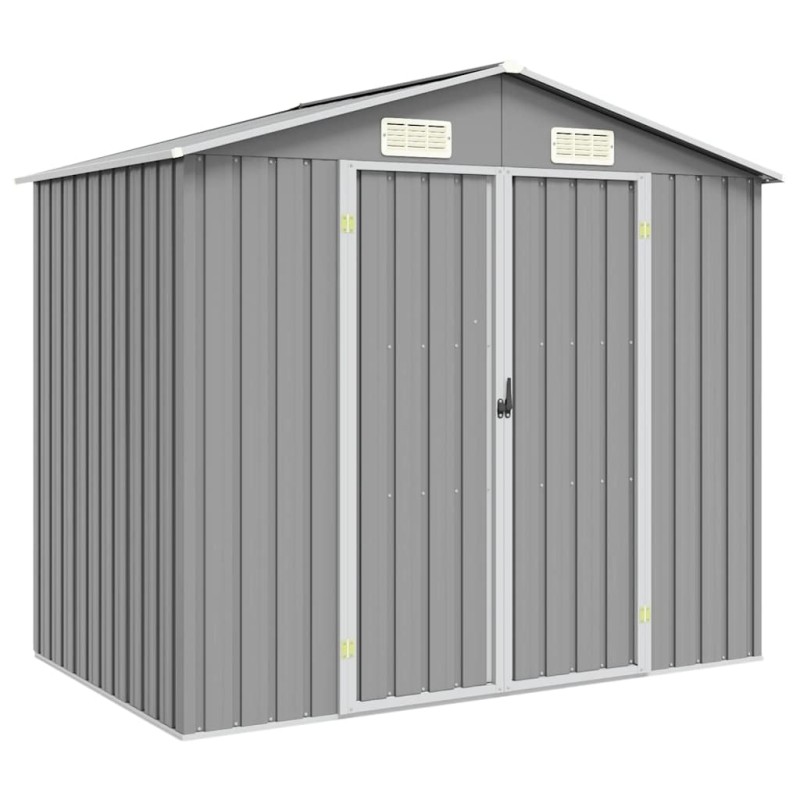 vidaXL Αποθήκη Κήπου Γκρι 205 x 129 x 183 εκ. από Γαλβανισμένο Ατσάλι