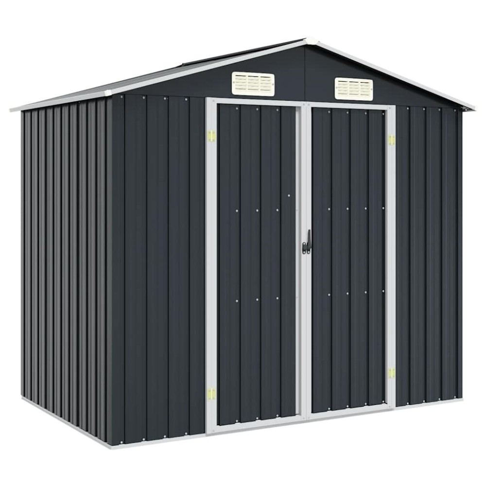 vidaXL Αποθήκη Κήπου Ανθρακί 205 x 129 x 183 εκ. Γαλβανισμένο Ατσάλι
