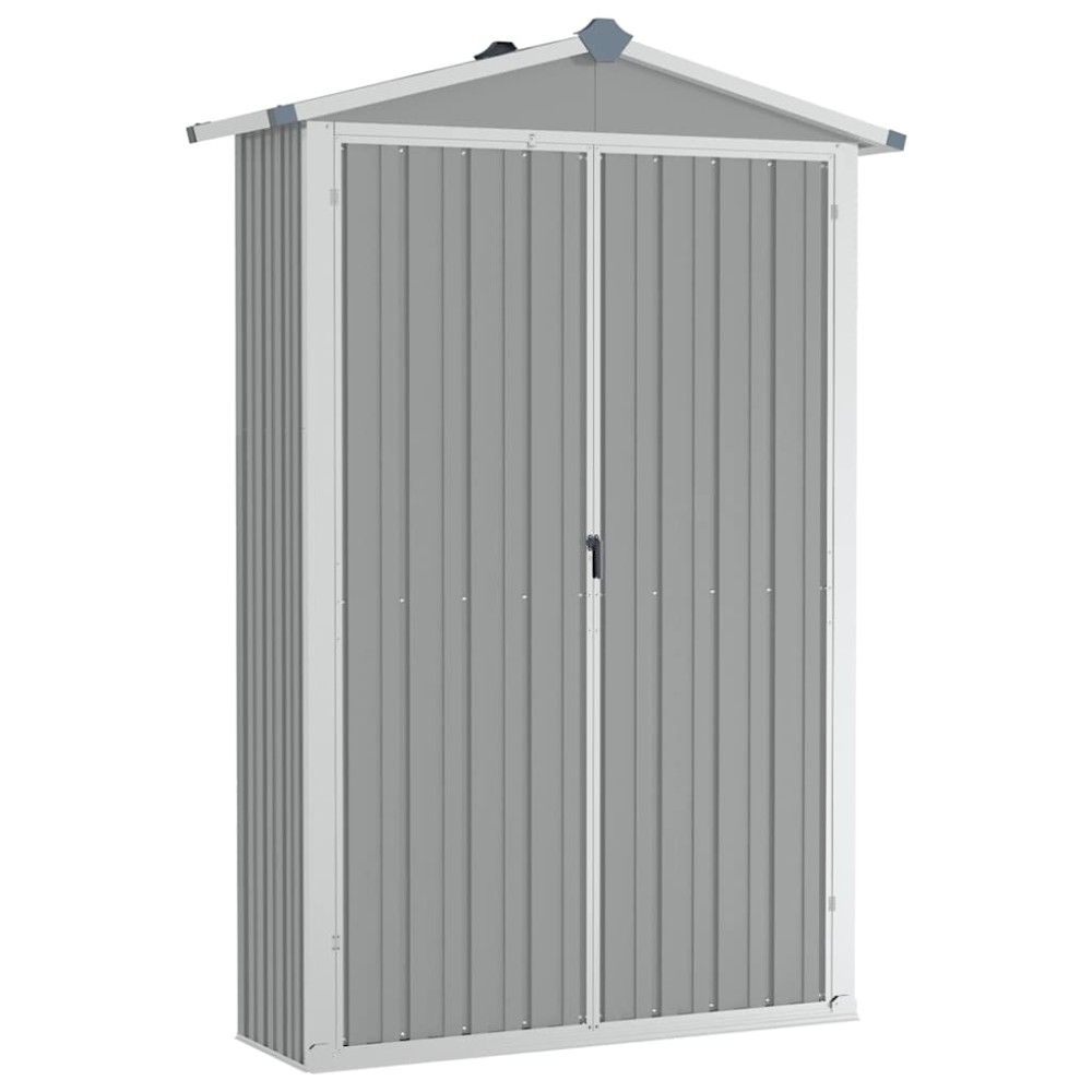 vidaXL Αποθήκη Κήπου Γκρι 116x45x175 εκ. από Γαλβανισμένο Ατσάλι