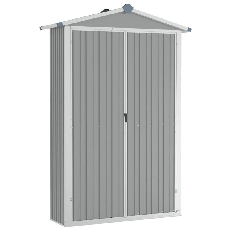 vidaXL Αποθήκη Κήπου Γκρι 116x45x175 εκ. από Γαλβανισμένο Ατσάλι