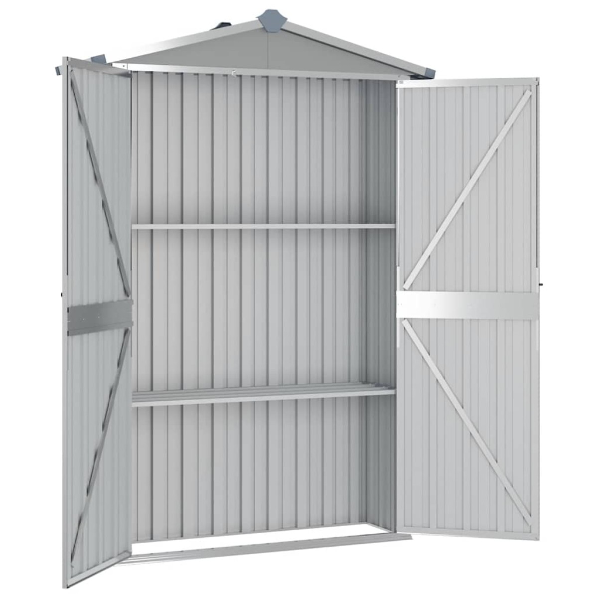 vidaXL Αποθήκη Κήπου Γκρι 116x45x175 εκ. από Γαλβανισμένο Ατσάλι