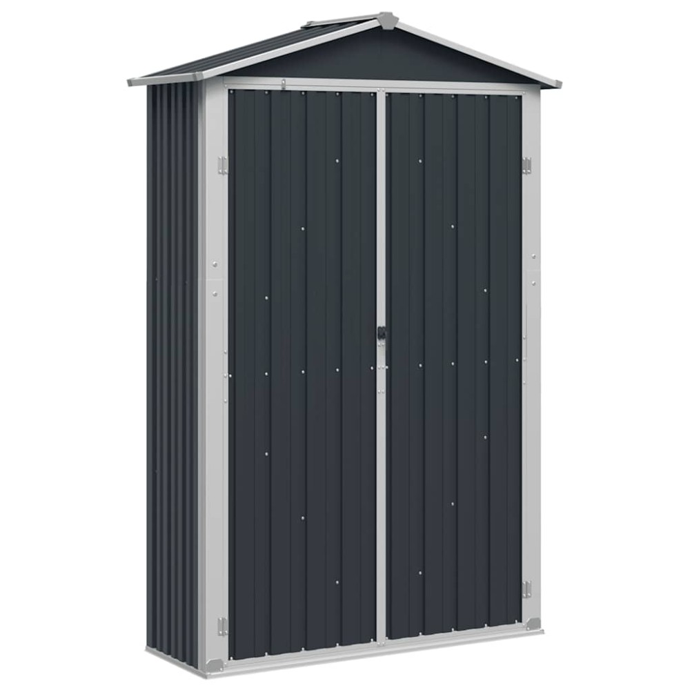 vidaXL Αποθήκη Κήπου Ανθρακί 116x45x175 εκ. από Γαλβανισμένο Ατσάλι