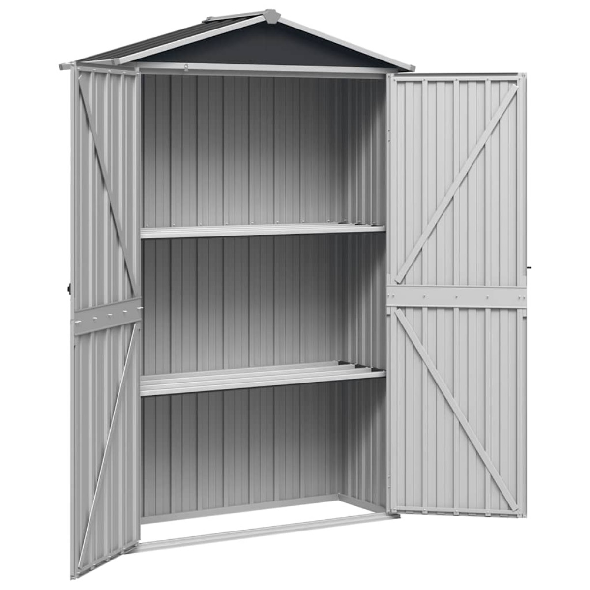vidaXL Αποθήκη Κήπου Ανθρακί 116x45x175 εκ. από Γαλβανισμένο Ατσάλι