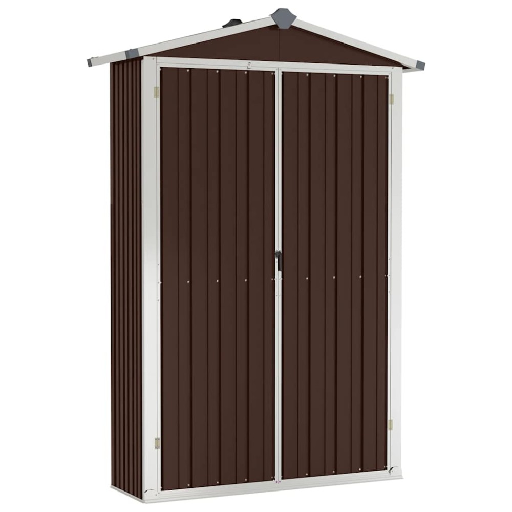 vidaXL Αποθήκη Κήπου Καφέ 116x45x175 εκ. από Γαλβανισμένο Ατσάλι