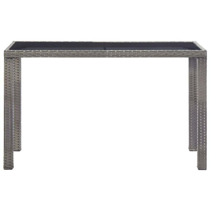 vidaXL Τραπέζι Κήπου Ανθρακί 123 x 60 x 74 εκ. από Συνθετικό Ρατάν