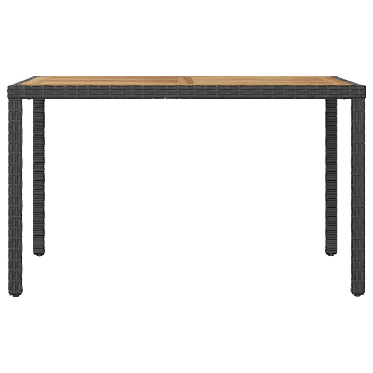 vidaXL Τραπέζι Κήπου Μαύρο/Καφέ 123x60x74 εκ. από Μασίφ Ξύλο Ακακίας
