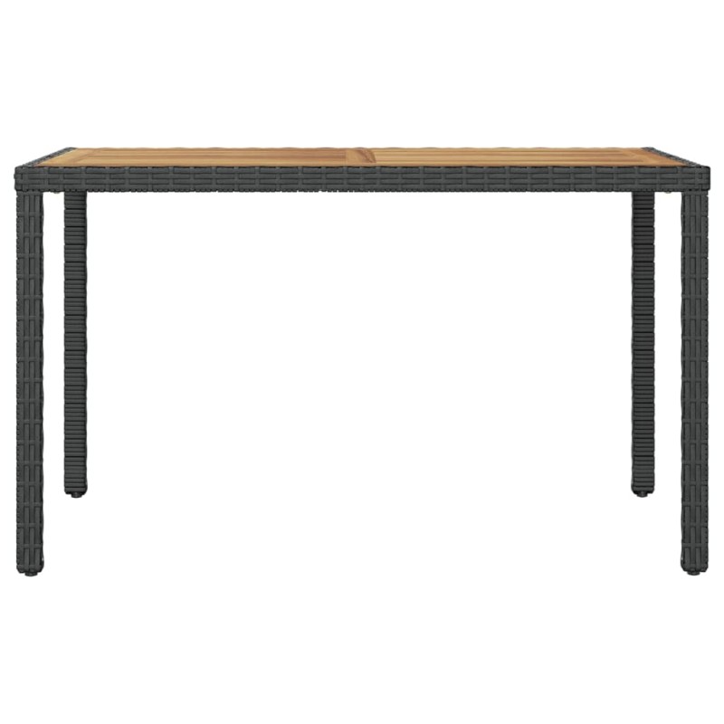 vidaXL Τραπέζι Κήπου Μαύρο/Καφέ 123x60x74 εκ. από Μασίφ Ξύλο Ακακίας
