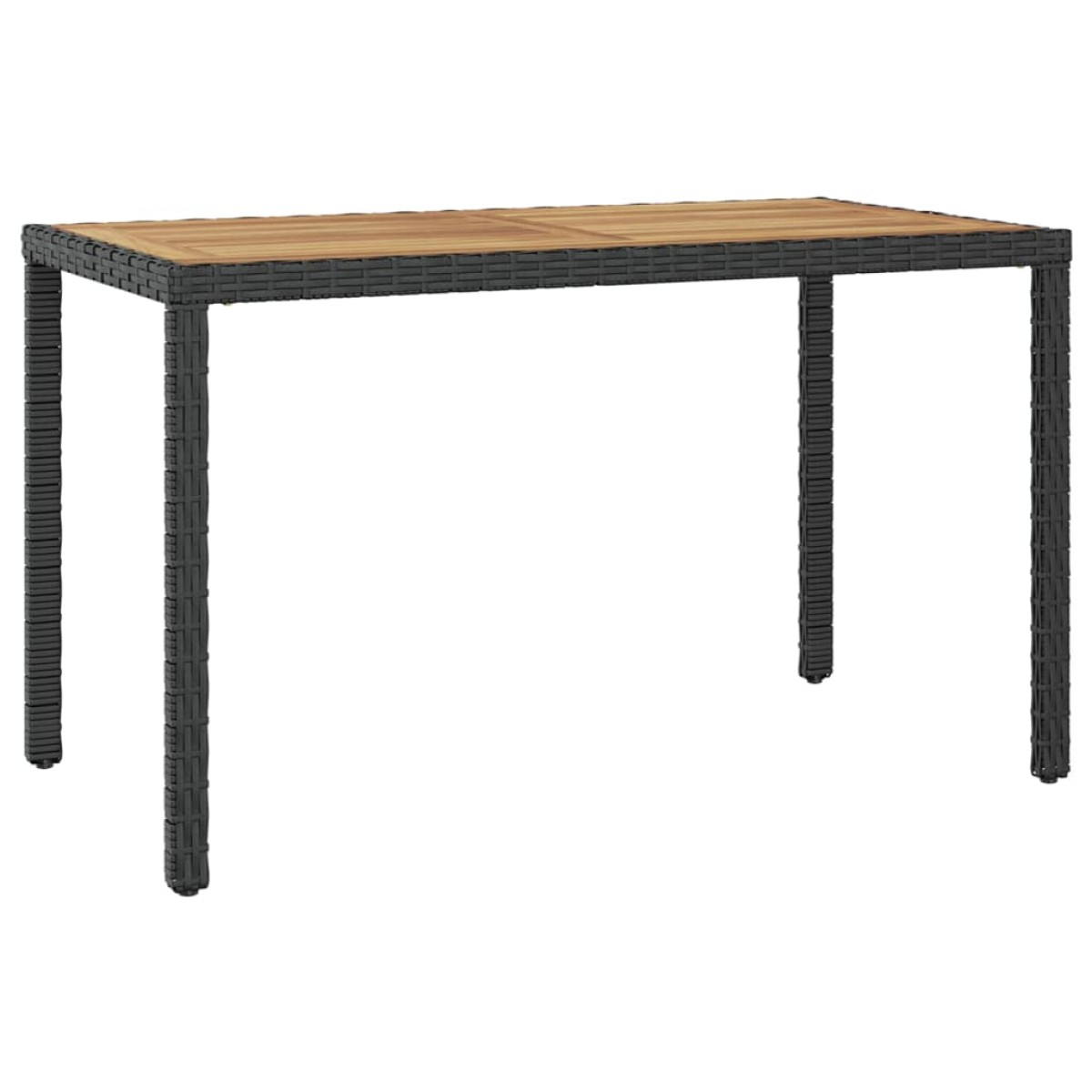 vidaXL Τραπέζι Κήπου Μαύρο/Καφέ 123x60x74 εκ. από Μασίφ Ξύλο Ακακίας
