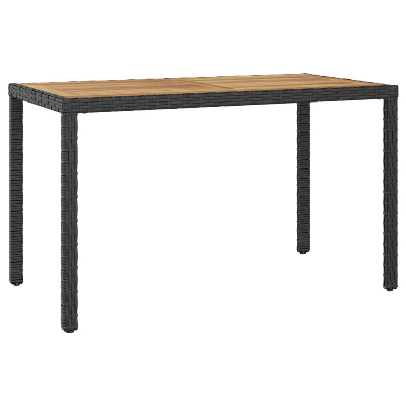 vidaXL Τραπέζι Κήπου Μαύρο/Καφέ 123x60x74 εκ. από Μασίφ Ξύλο Ακακίας