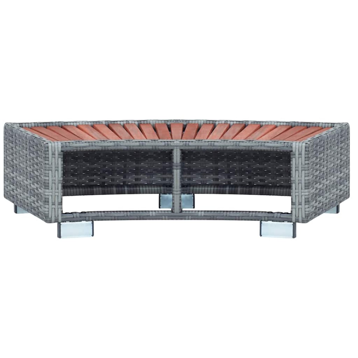 vidaXL Σκαλοπάτι για Σπα Γκρι 92 x 45 x 25 εκ. από Συνθετικό Ρατάν