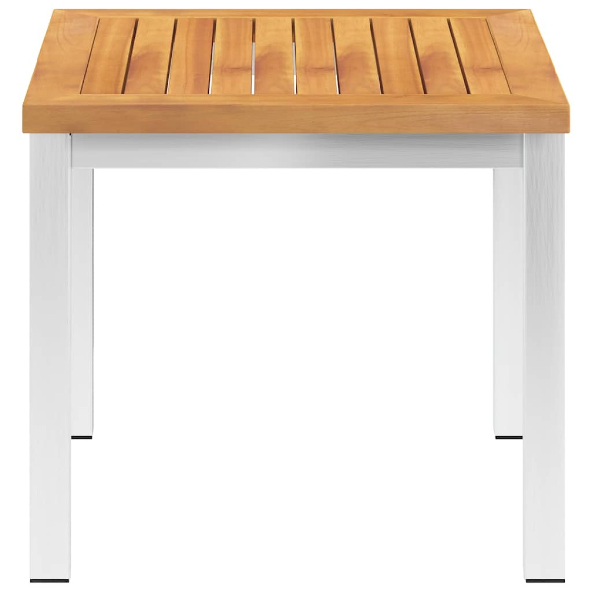 vidaXL Τραπεζάκι Κήπου 45x45x38 εκ. Μασίφ Ξύλο Ακακίας / Ανοξ. Ατσάλι