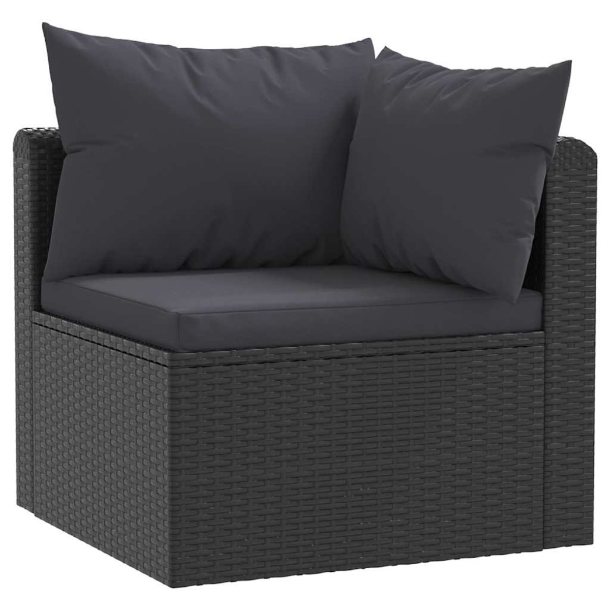 vidaXL Σετ Καναπέ Κήπου 4 Τεμαχίων Μαύρο Συνθετικό Ρατάν με Μαξιλάρια