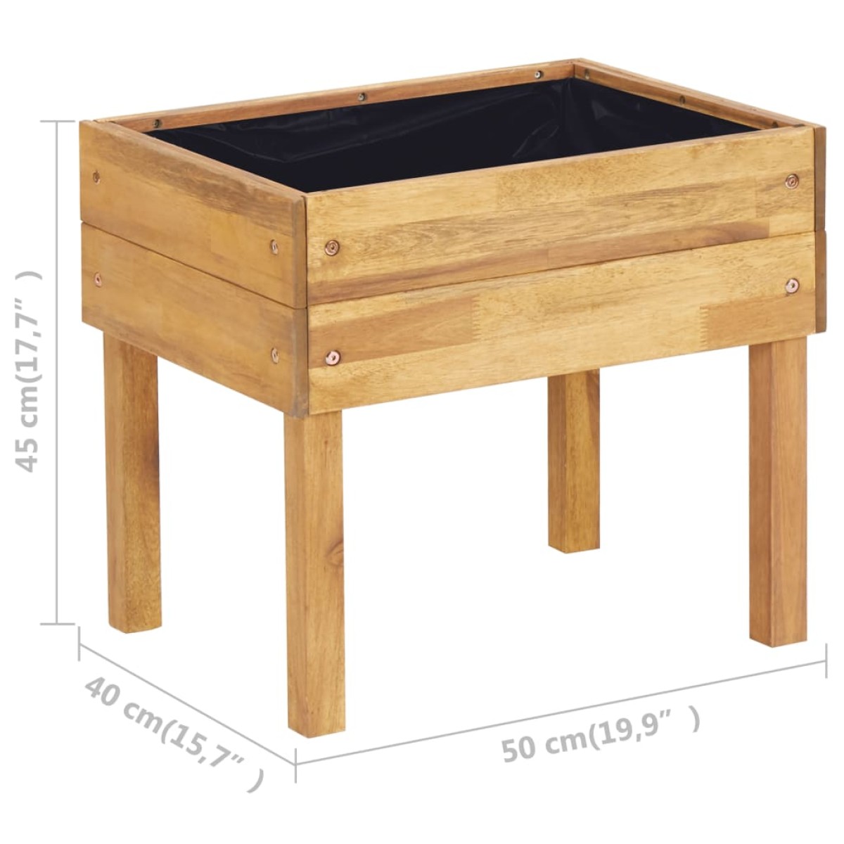 vidaXL Ζαρντινιέρα Υπερυψωμένη 50 x 40 x 45 εκ. από Μασίφ Ξύλο Ακακίας