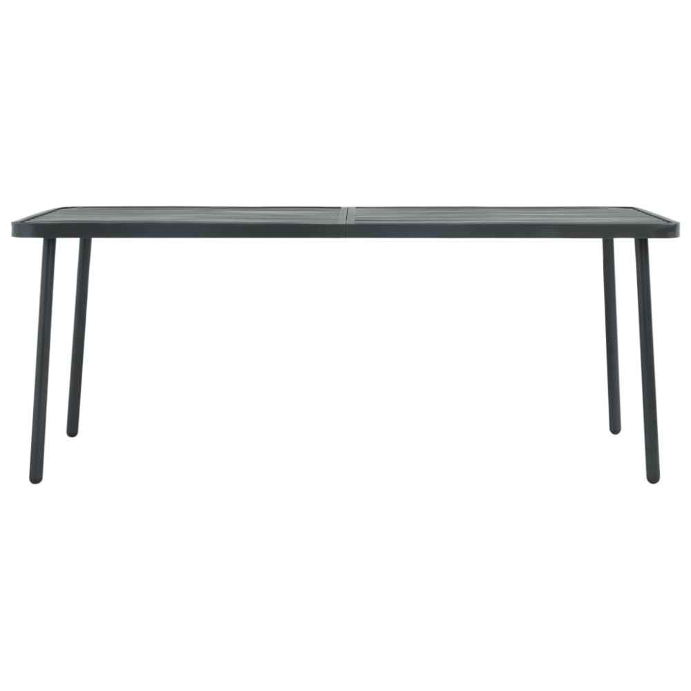 vidaXL Τραπέζι Κήπου Σκούρο Γκρι 180 x 83 x 72 εκ. Ατσάλινο