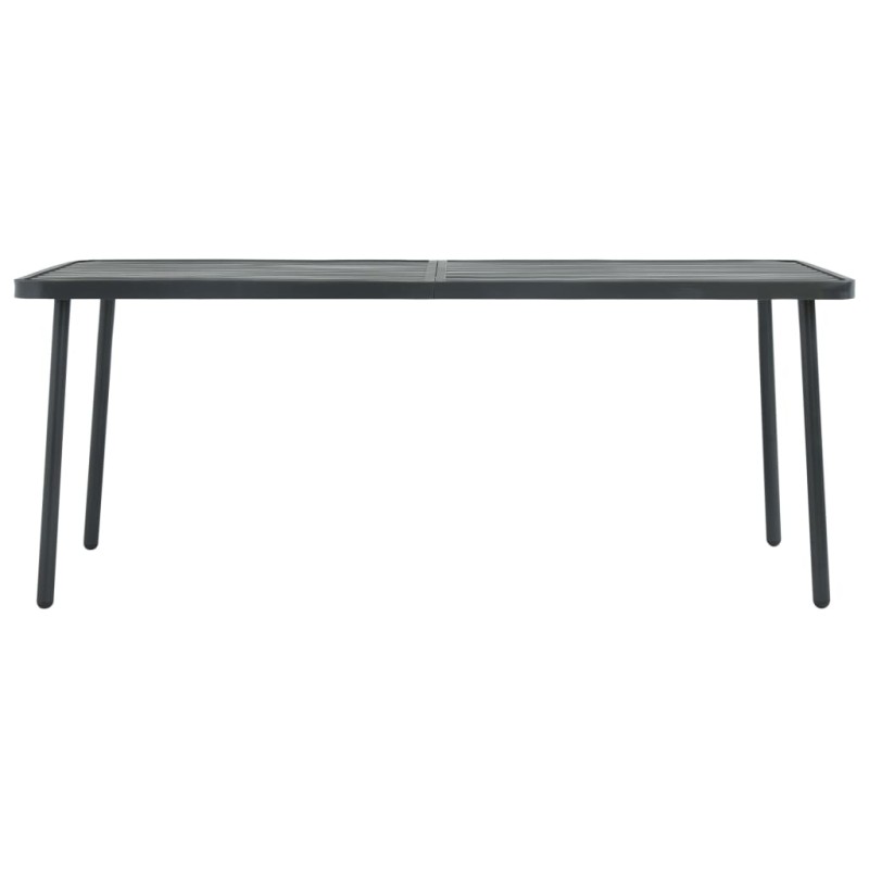 vidaXL Τραπέζι Κήπου Σκούρο Γκρι 180 x 83 x 72 εκ. Ατσάλινο