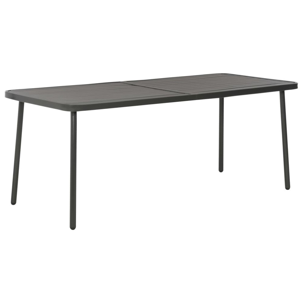 vidaXL Τραπέζι Κήπου Σκούρο Γκρι 180 x 83 x 72 εκ. Ατσάλινο