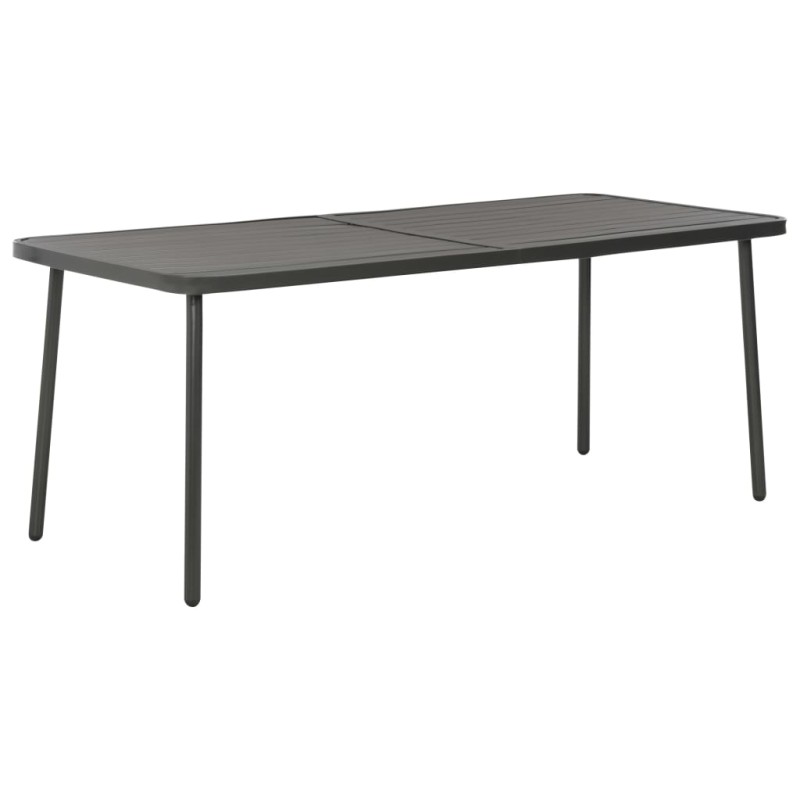 vidaXL Τραπέζι Κήπου Σκούρο Γκρι 180 x 83 x 72 εκ. Ατσάλινο