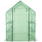 vidaXL Θερμοκήπιο Walk-in με 12 Ράφια 143 x 214 x 196 εκ. Ατσάλινο
