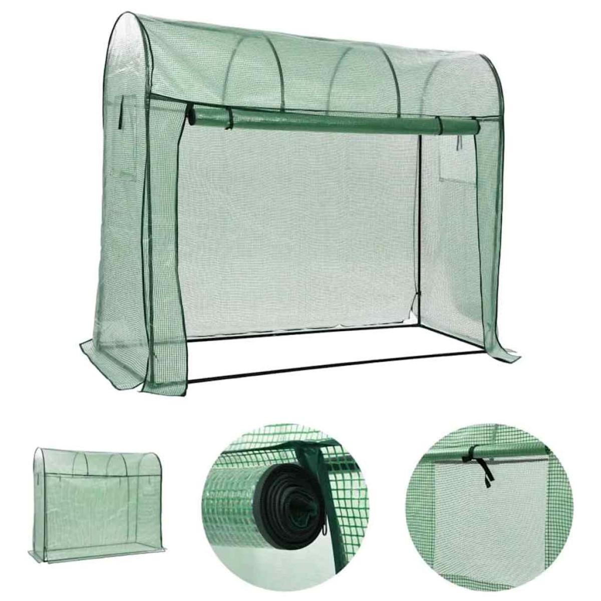 vidaXL Θερμοκήπιο με Πόρτα με Φερμουάρ 200 x 80 x 170 εκ.