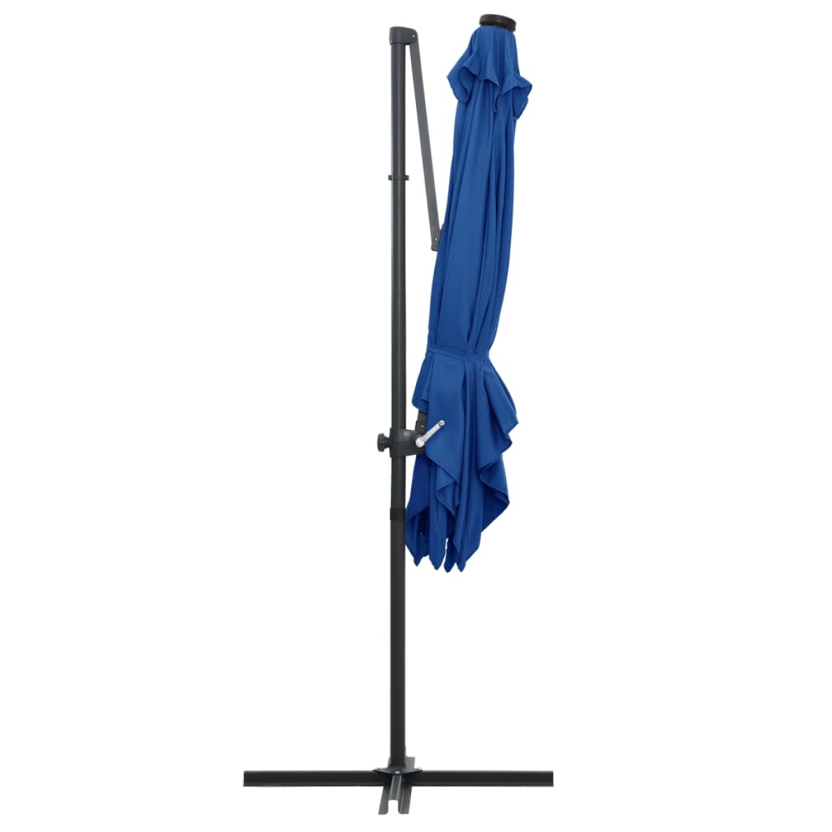 vidaXL Ομπρέλα Κρεμαστή Αζούρ Μπλε 250x250 εκ. με Ατσάλινο Ιστό & LED