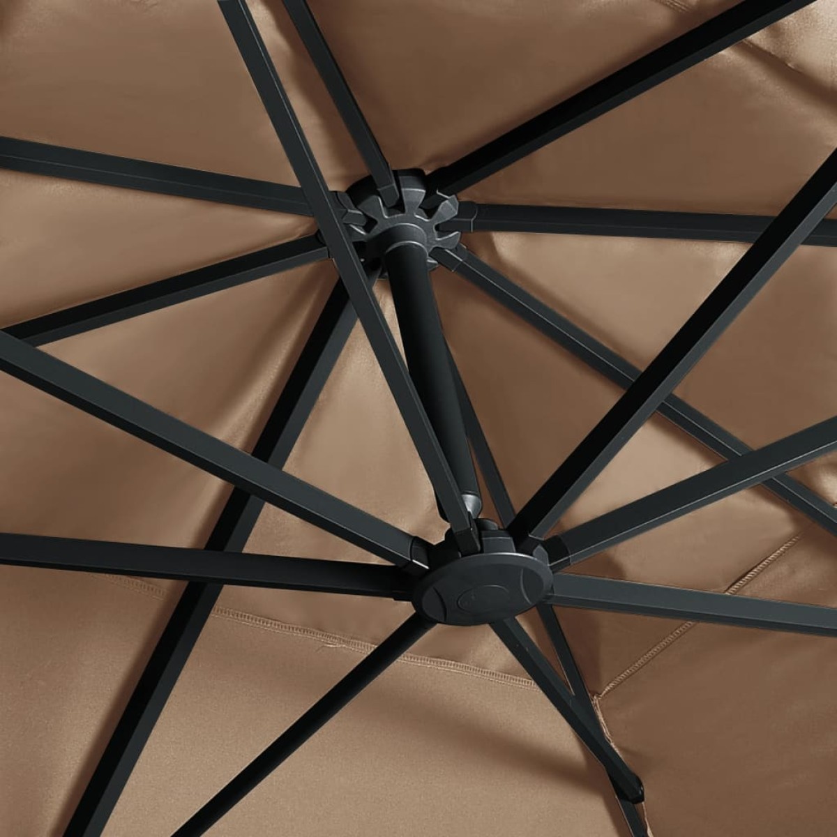 vidaXL Ομπρέλα Κρεμαστή Taupe 400x300 εκ. Ιστός Αλουμινίου & LED