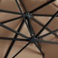 vidaXL Ομπρέλα Κρεμαστή Taupe 400x300 εκ. Ιστός Αλουμινίου & LED
