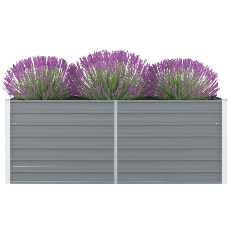 vidaXL Ζαρντινιέρα Ψηλή Γκρι 160 x 80 x 45 εκ. Γαλβανισμένος Χάλυβας