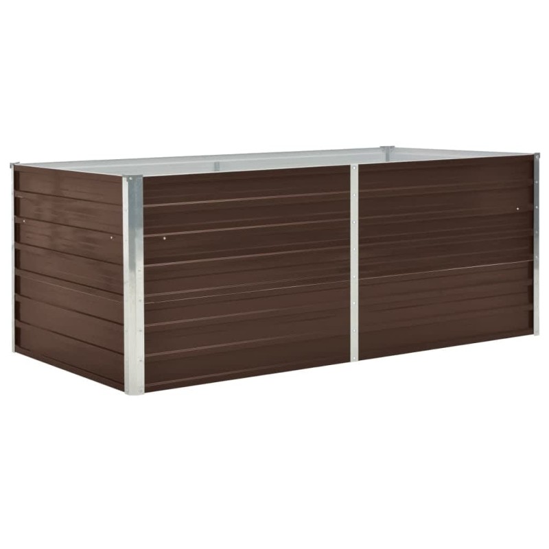 vidaXL Ζαρντινιέρα Ψηλή Καφέ 160 x 80 x 45 εκ. Γαλβανισμένος Χάλυβας