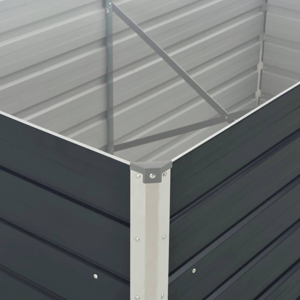vidaXL Ζαρντινιέρα Ψηλή Ανθρακί 160x80x45 εκ. Γαλβανισμένος Χάλυβας