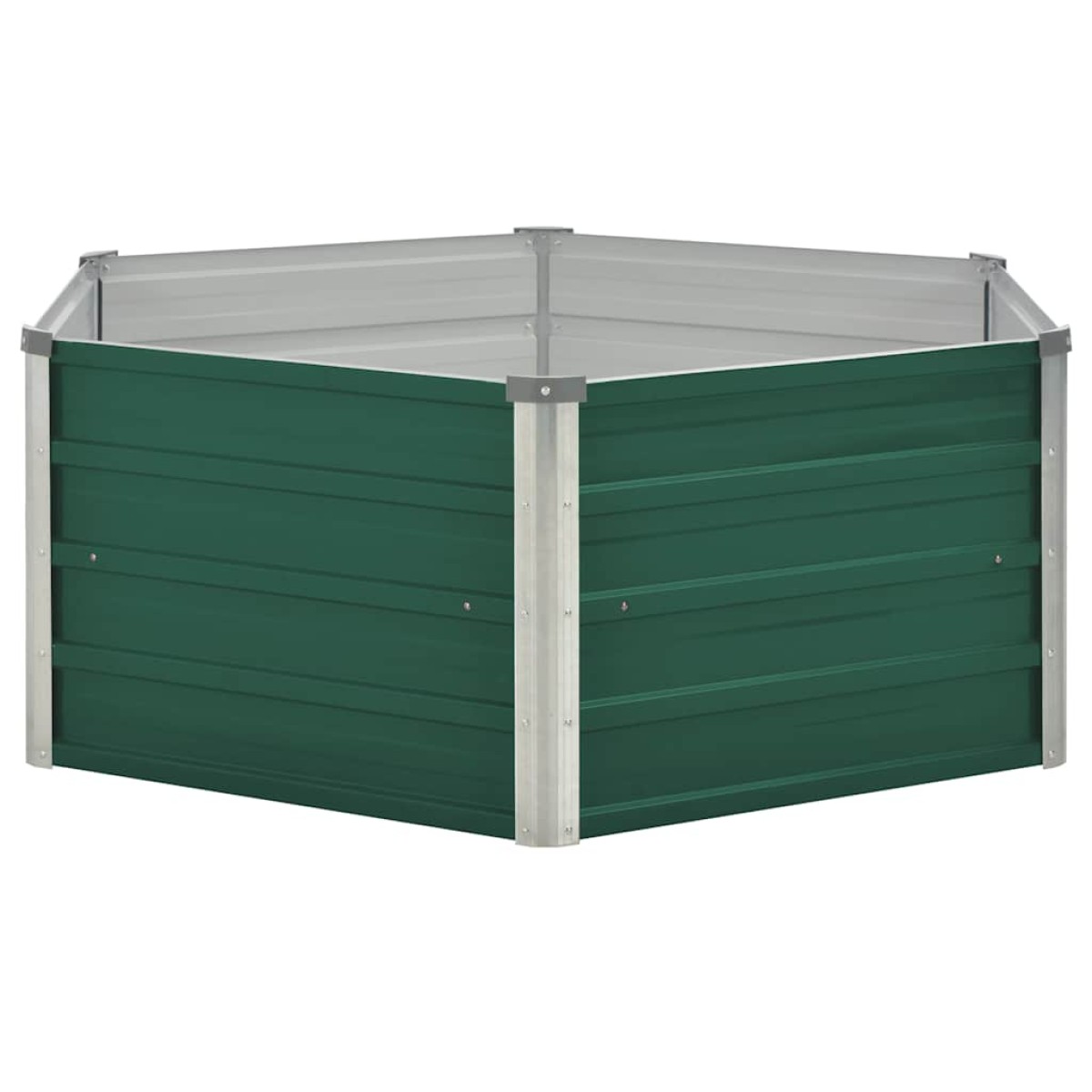 vidaXL Ζαρντινιέρα Ψηλή Πράσινη 129x129x46 εκ. Γαλβανισμένος Χάλυβας