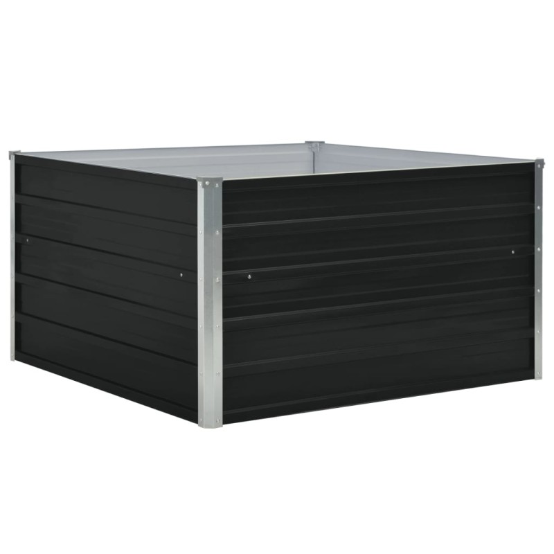 vidaXL Ζαρντινιέρα Ψηλή Ανθρακί 100x100x45 εκ. Γαλβανισμένος Χάλυβας