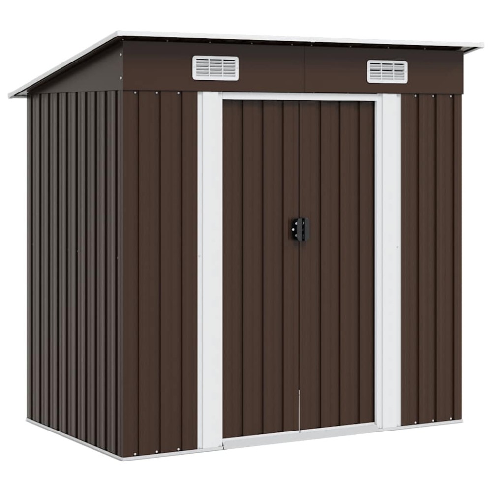 vidaXL Αποθήκη Κήπου Καφέ 194 x 121 x 181 εκ. Ατσάλινη