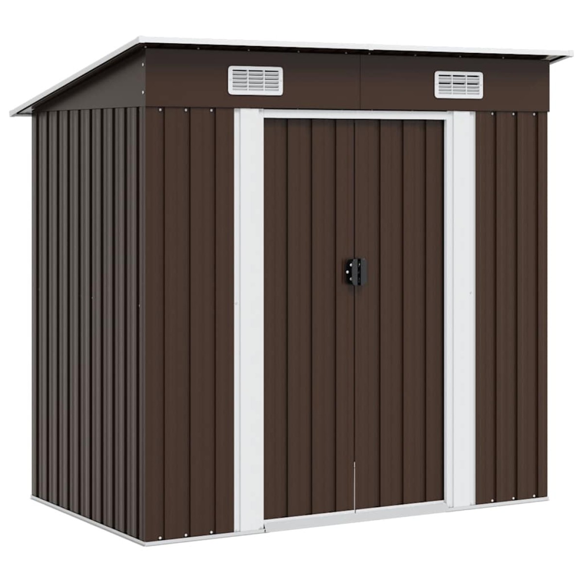 vidaXL Αποθήκη Κήπου Καφέ 194 x 121 x 181 εκ. Ατσάλινη