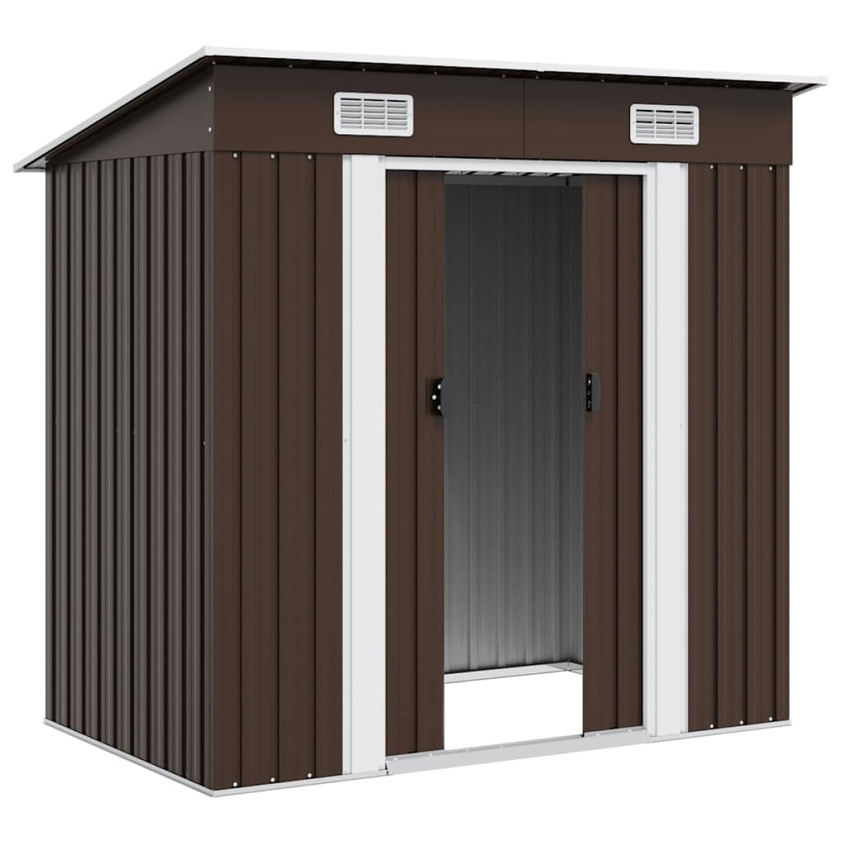 vidaXL Αποθήκη Κήπου Καφέ 194 x 121 x 181 εκ. Ατσάλινη