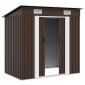 vidaXL Αποθήκη Κήπου Καφέ 194 x 121 x 181 εκ. Ατσάλινη