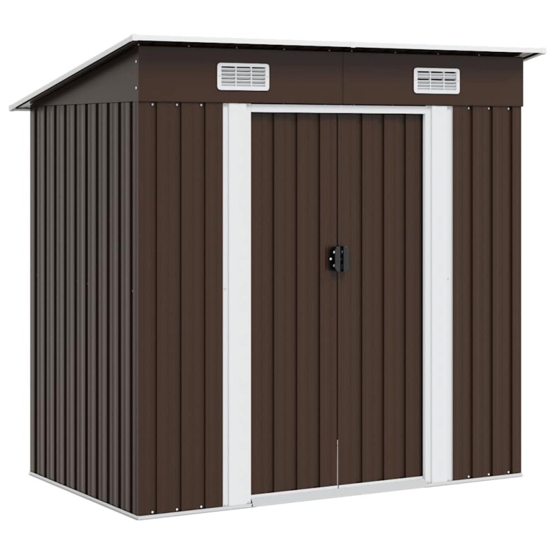 vidaXL Αποθήκη Κήπου Καφέ 194 x 121 x 181 εκ. Ατσάλινη