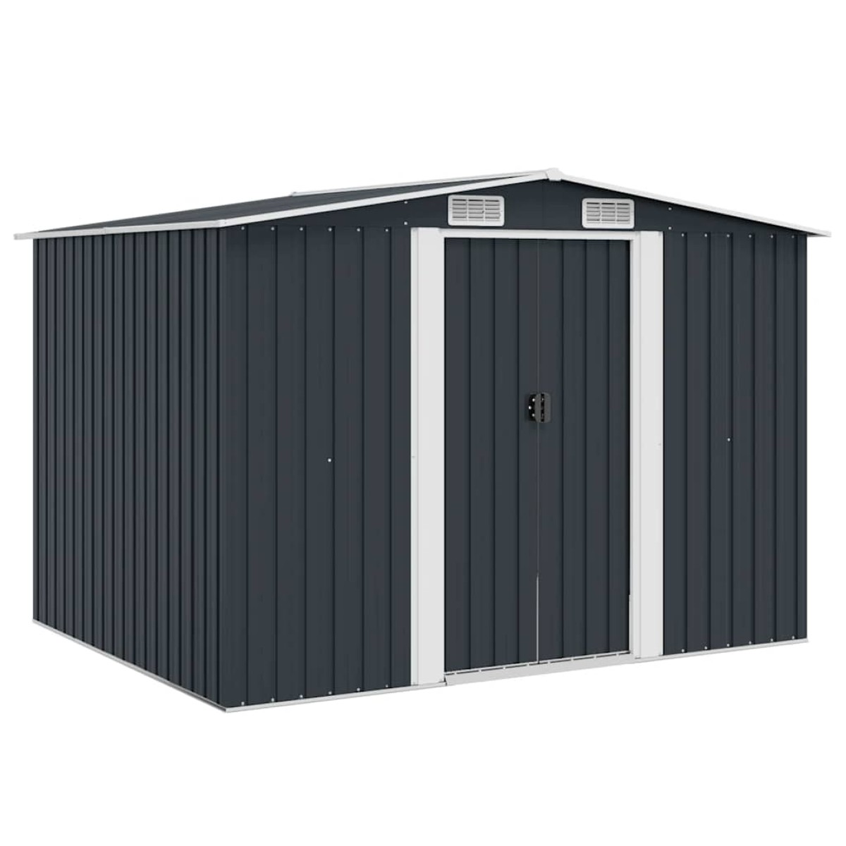 vidaXL Αποθήκη Κήπου Ανθρακί 257 x 205 x 178 εκ. Ατσάλινη