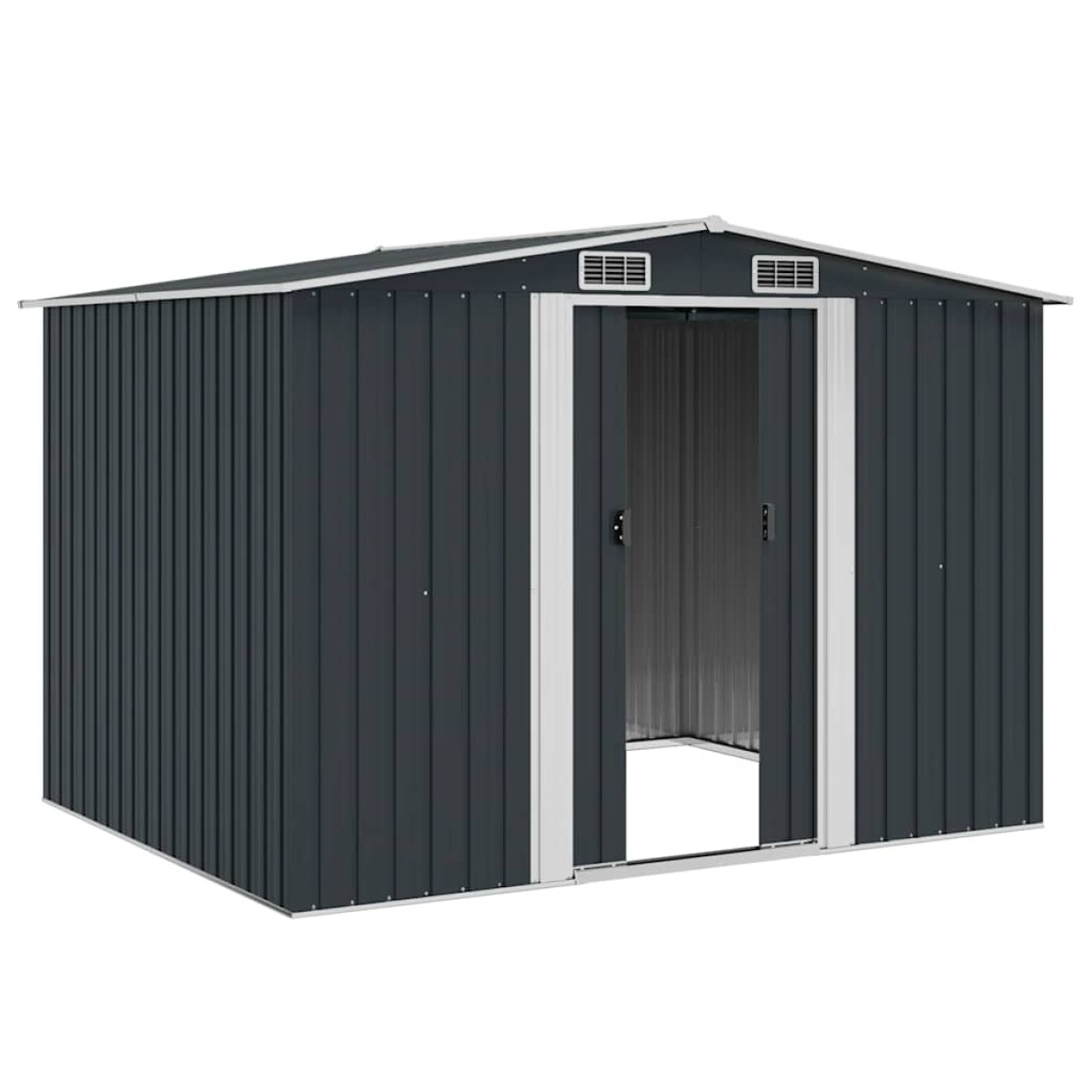 vidaXL Αποθήκη Κήπου Ανθρακί 257 x 205 x 178 εκ. Ατσάλινη