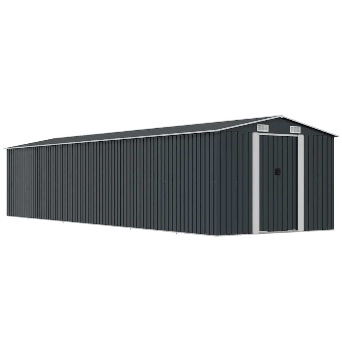 vidaXL Αποθήκη Κήπου Ανθρακί 257 x 779 x 181 εκ. Γαλβανισμένο Ατσάλι