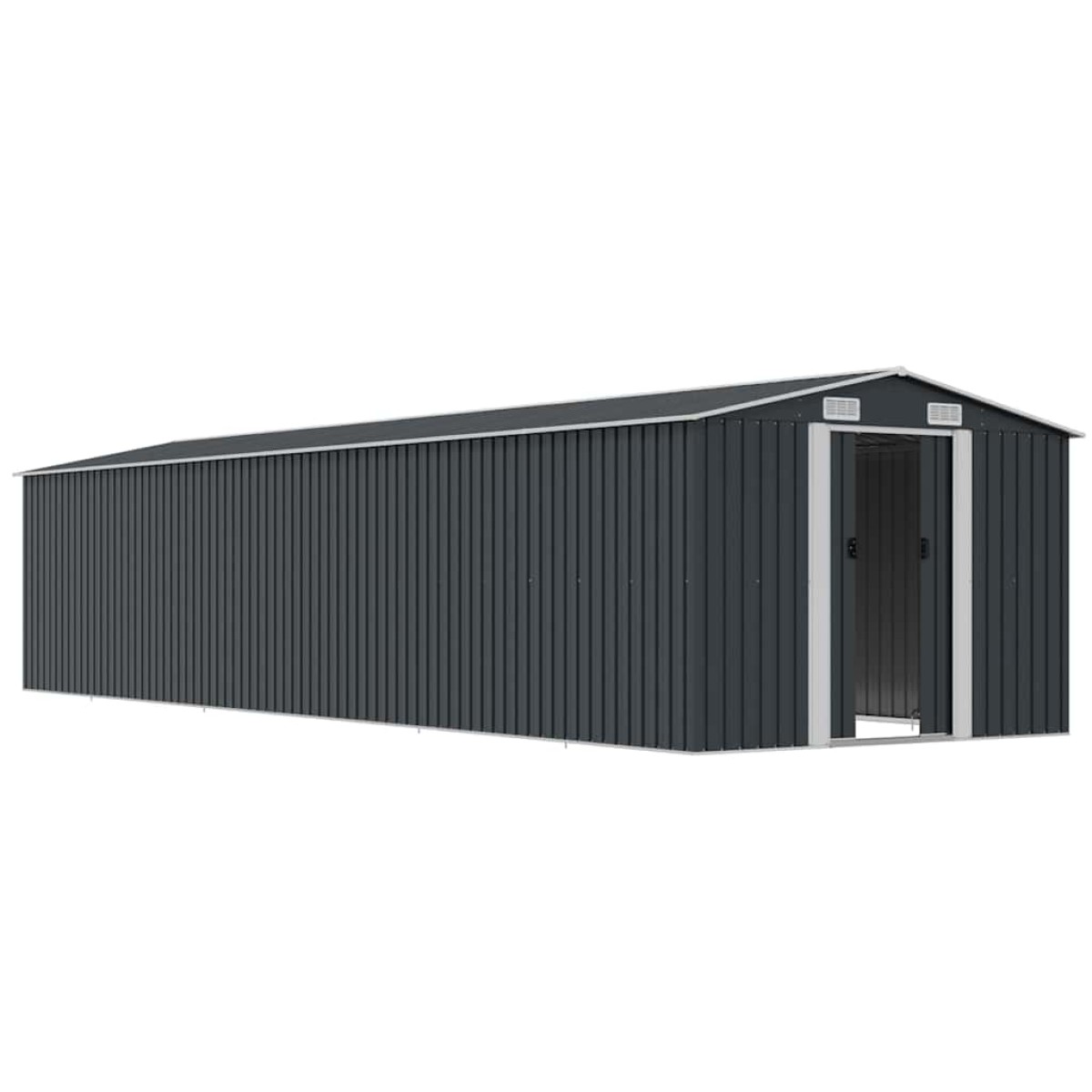 vidaXL Αποθήκη Κήπου Ανθρακί 257 x 779 x 181 εκ. Γαλβανισμένο Ατσάλι