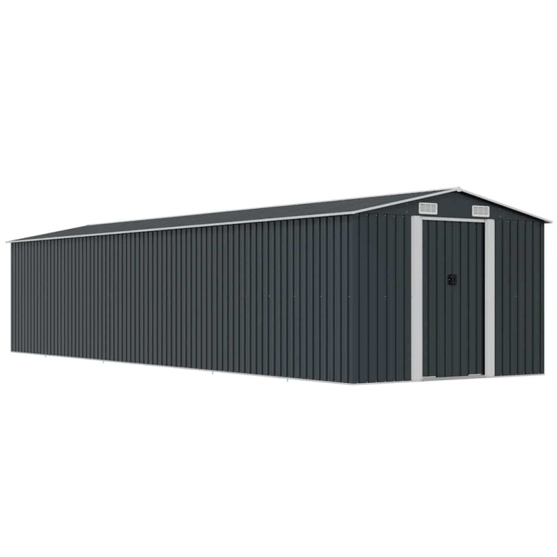 vidaXL Αποθήκη Κήπου Ανθρακί 257 x 779 x 181 εκ. Γαλβανισμένο Ατσάλι