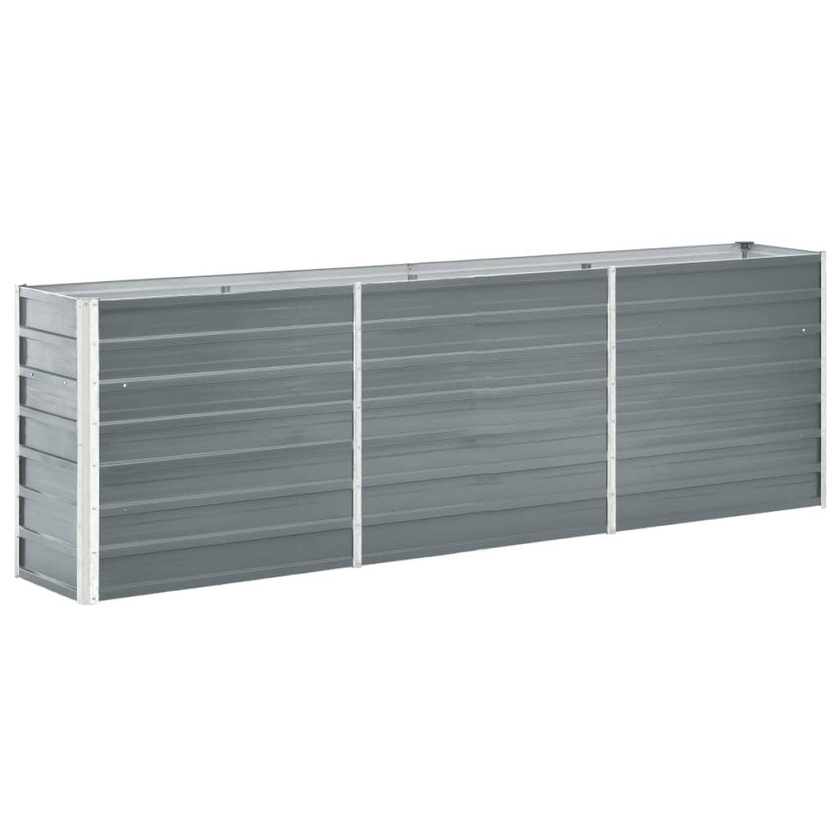 vidaXL Ζαρντινιέρα Υπερυψωμένη Γκρι 240x40x77 εκ. Γαλβανισμ. Χάλυβας