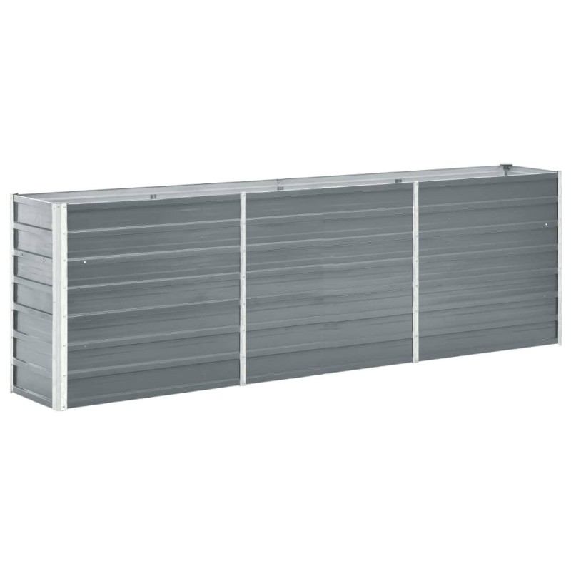 vidaXL Ζαρντινιέρα Υπερυψωμένη Γκρι 240x40x77 εκ. Γαλβανισμ. Χάλυβας
