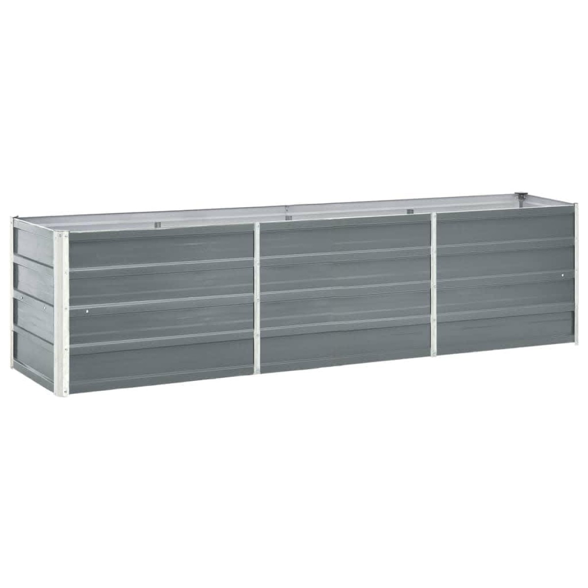 vidaXL Ζαρντινιέρα Υπερυψωμένη Γκρι 240x40x45 εκ. Γαλβανισμ. Χάλυβας
