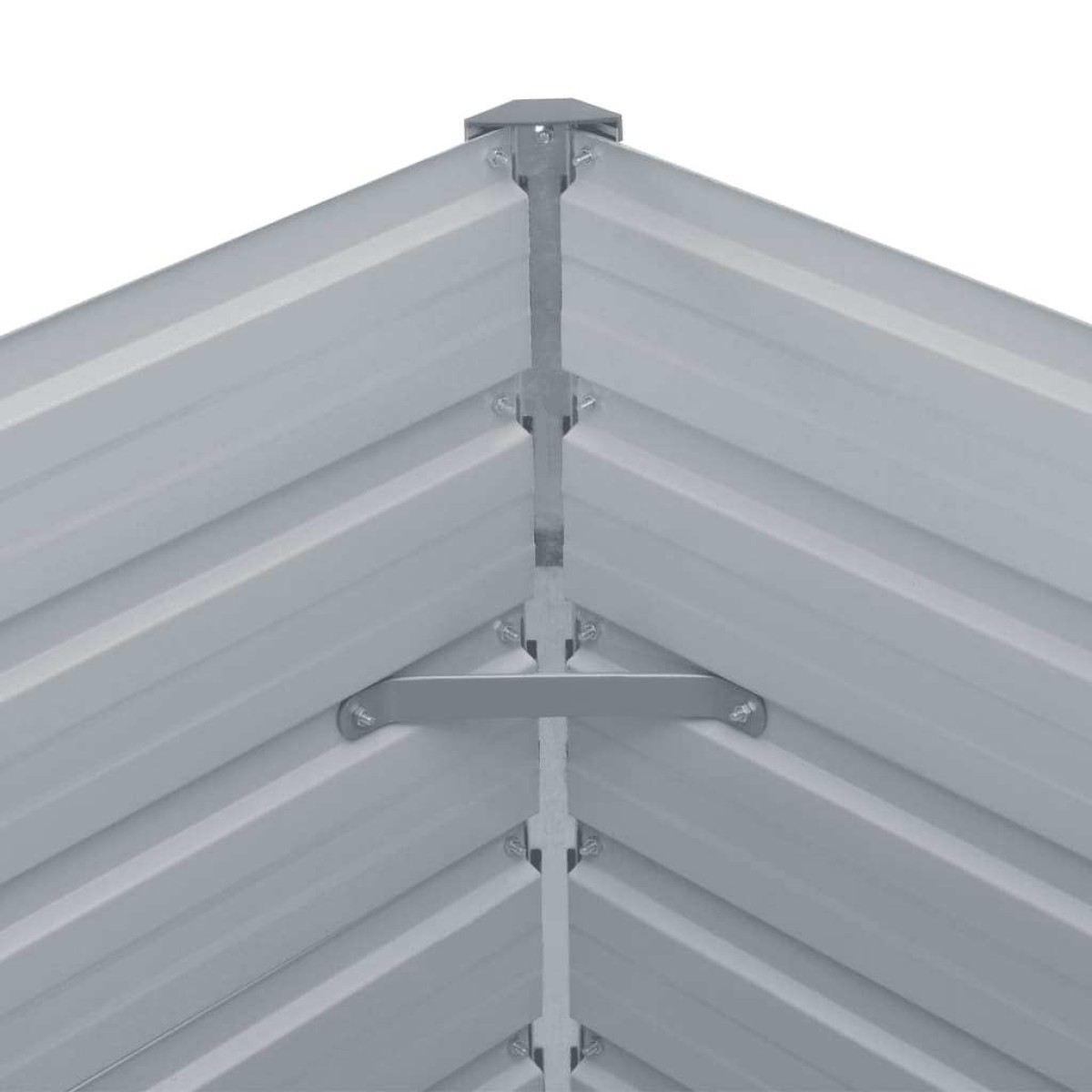 vidaXL Ζαρντινιέρα Υπερυψωμένη Γκρι 240x40x45 εκ. Γαλβανισμ. Χάλυβας