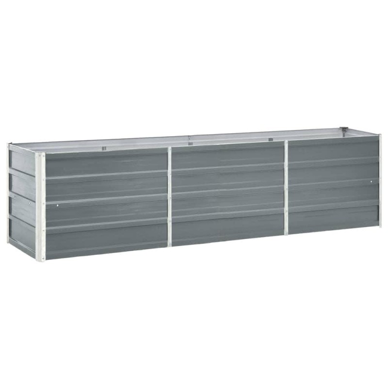 vidaXL Ζαρντινιέρα Υπερυψωμένη Γκρι 240x40x45 εκ. Γαλβανισμ. Χάλυβας