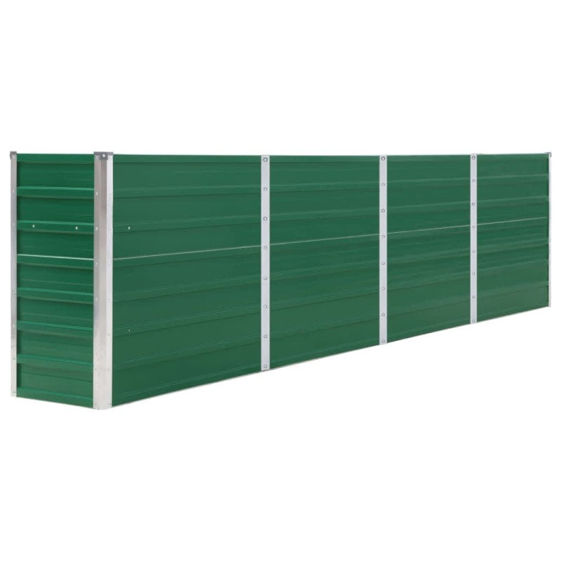 vidaXL Ζαρντινιέρα Ψηλή Πράσινη 320x40x77 εκ. Γαλβανισμένος Χάλυβας